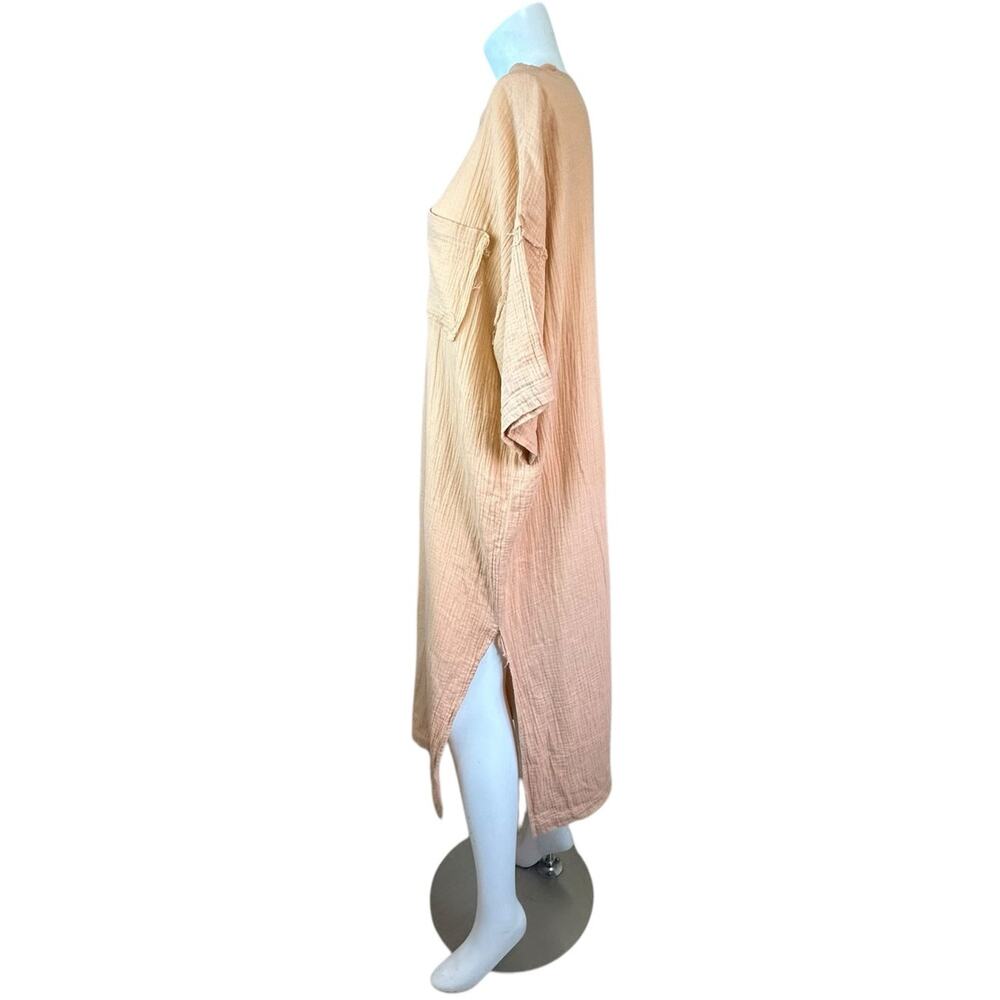 Maurie + Eve Women's Oversized Orange Cotton Gauze Take me Away Dress Apricot 4 - Picture 3 of 15